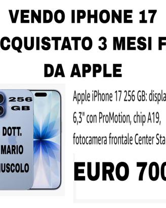 IPHONE 17 A LOCRI . DOTT. MARIO MUSCOLO