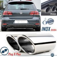 Coppia TERMINALI di Scarico per VW GOLF 6 CROMATI