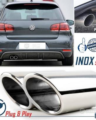 Coppia TERMINALI di Scarico per VW GOLF 6 CROMATI
