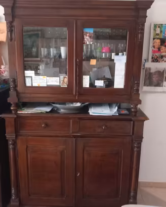 Credenza Vetrina Antica a Due Corpi