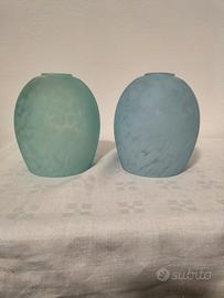 2 paralumi in vetro opalino satinato 