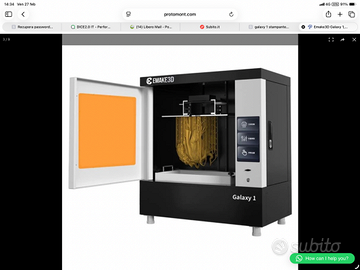 Stampante 3D Laser Galaxy 1 della E-make 3D