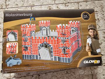 Castello in legno 21 pezzi giocattolo