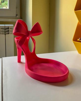 Portagioie a Forma di Tacco con Fiocco Rosa