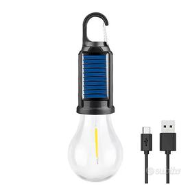Lampadina led ricaricabile solare e USB 