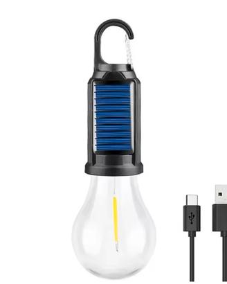 Lampadina led ricaricabile solare e USB 