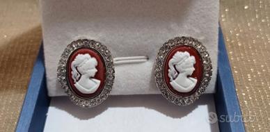 Orecchini cammeo stile retrò a clip