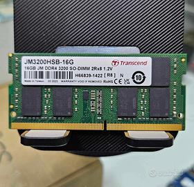 Ram Laptop Transcend 16 GB DDR4 3200MHz JM3200HSB