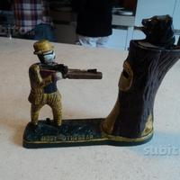 Salvadanaio vecchio ghisa Teddy and the bear