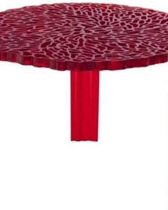 Tavolino Kartell t-table rosso traslucido