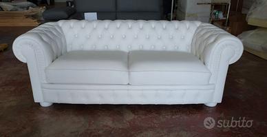 DIVANO LETTO VERA PELLE-BIANCO
