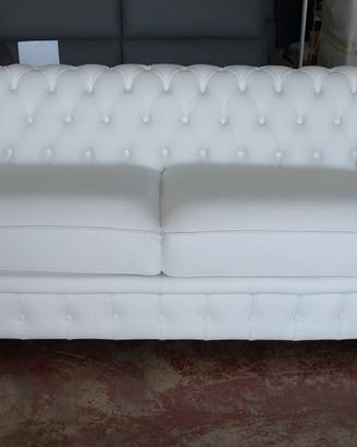 DIVANO LETTO VERA PELLE-BIANCO