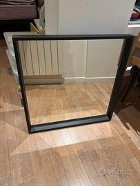 NISSEDAL Specchio, nero, 65x65 cm