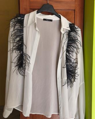Camicia in Chiffon con Piume "HEFTY Italy"