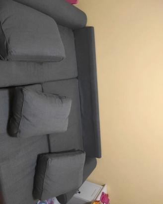 Divano 3 posti con chaise-longue con vano e letto 
