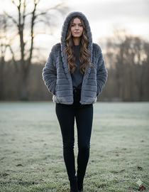 Morbidissimo giaccone Effetto Teddy - Grigio - S