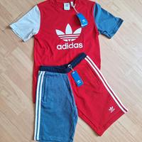 T-shirt e short Adidas color block