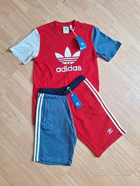 T-shirt e short Adidas color block
