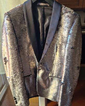 Blazer Giacca uomo Paillettes Argento Zara Man  50
