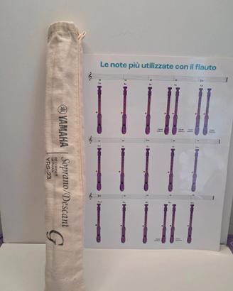 Flauto Yamaha con Custodia e Libretto delle Note