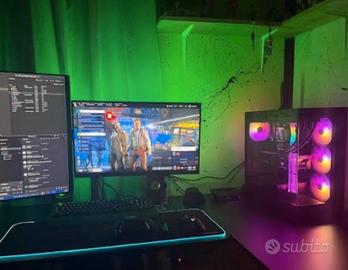 Pc gaming + monitor + attrezzature elettroniche