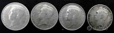 Lotto 4 Monete  1 Franco Belgio (1913  1914
