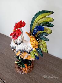 Gallo in ceramica colorato