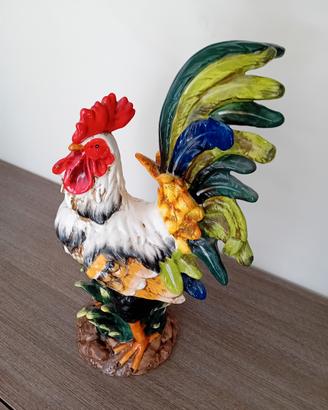 Gallo in ceramica colorato