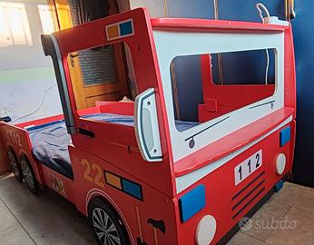 LETTO BAMBINI CAMION POMPIERI