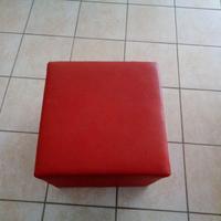 Pouf cubo ecopelle rossa