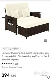 divanetto da giardino salvaspazio 