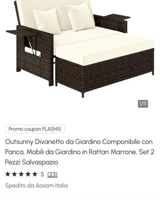 divanetto da giardino salvaspazio 