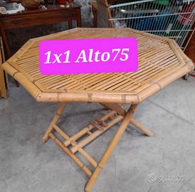 Tavolo da giardino ottagonale in Bambù