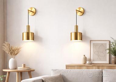 Set 2 applique da parete dorate ricaricabili