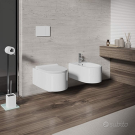 Sanitari sospesi ceramica lucida con sedile