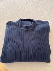 Calvin Klein Jeans maglione uomo blu a coste 100%