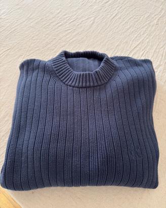 Calvin Klein Jeans maglione uomo blu a coste 100%