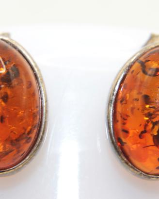 Esclusivi orecchini Vintage argento ambra