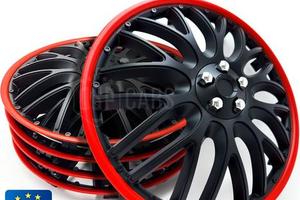 Copricerchi da 13 Coppette Sportive Nere Rosso