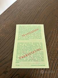 Rolex vintage traduzione booklet originale 70/80