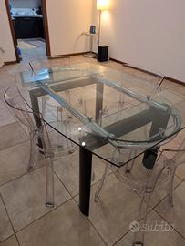 Tavolo vetro allungabile