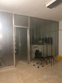 Parete modulare ufficio vetro e alluminio + porta