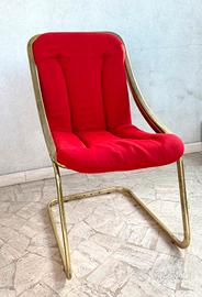 Sedia design imbottita rossa
