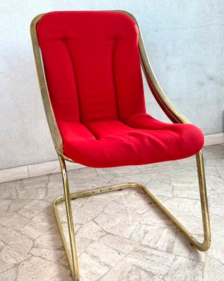 Sedia design imbottita rossa