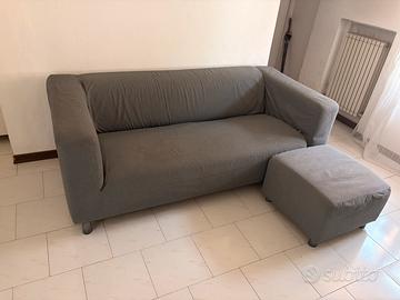 Divano e pouf ikea fodera grigia e rossa