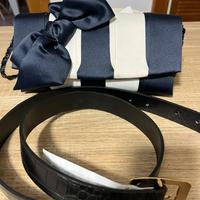 pochette elegante bianca e blu