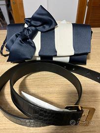 pochette elegante bianca e blu