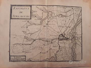 Carta geografica di Strasburgo 1695