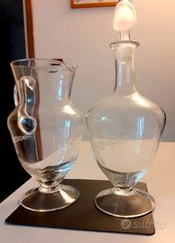 Servizio  Vintage in Vetro Inciso