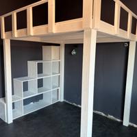Soppalco in legno  letto a soppalco